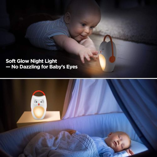  [아마존베스트]SOAIY Portable Compact Baby Sleep Soother Owl White Noise Shusher Sound Machine with Sleep Aid Night Light,7 Soothing Sounds with Volume Control,Auto-Timer for Traveling,Sleeping,B