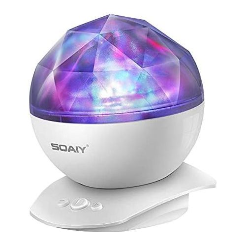  Aurora Night Light Projector Lights, Soaiy, 8 Changing Aurora and 360°Rotatable, 1h Auto closes , Built-in Speaker, for kids or Adults to Sleep Soothe, Insomniac and Anxious Relax,