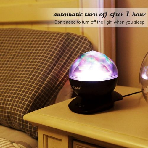  SOAIY Sleep Soother Aurora Projection LED Night Light Lamp with 8 Lighting Mode & Speaker, Relaxing Light Show for Baby Kids and Adults, Mood Light for Baby Nursery Bedroom Living