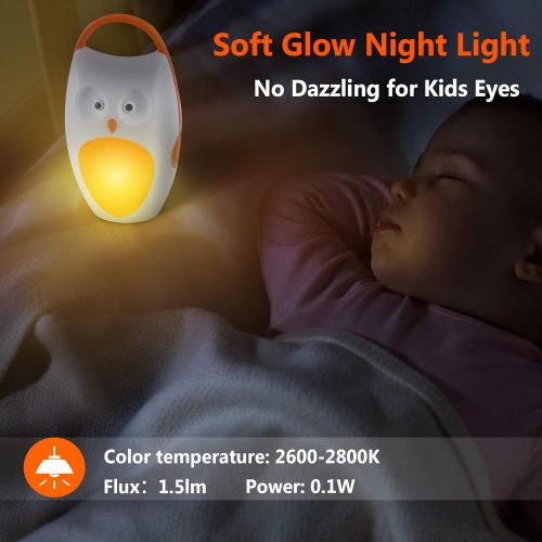  SOAIY Baby Sleep Soother Shusher Sound Machines, Baby Gift, Rechargeable Portable White Noise Machine with Night Light, 8 Soothing Sounds and 3 Timers for Traveling, Sleeping, Baby Carri