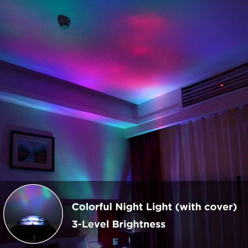  SOAIY Bluetooth LED Colour Changing Night Light Projector Lamp Polar Light Projection Sleeping Light with Remote Control Timer Installed Natural Sounds for Bedroom Childrens Room B