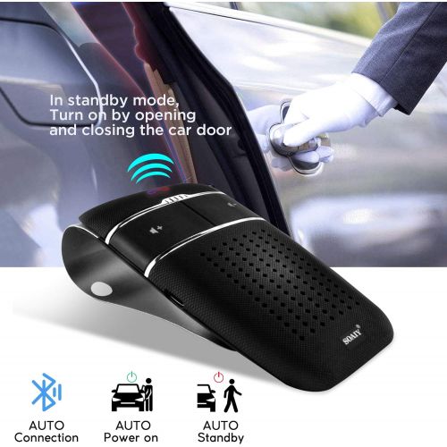  [아마존베스트]-Service-Informationen SOAIY S-32 Bluetooth In-Car Speakerphones Voice Commands Hands-free Multipoint Pairing Wireless Speakerphones with Car Charger