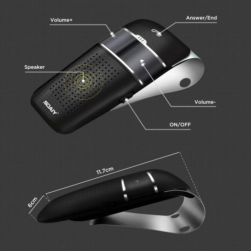  [아마존베스트]-Service-Informationen SOAIY S-32 Bluetooth In-Car Speakerphones Voice Commands Hands-free Multipoint Pairing Wireless Speakerphones with Car Charger