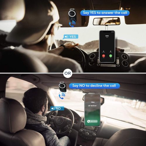  [아마존베스트]-Service-Informationen Soay S61 Car Bluetooth V4.1 Hands-Free Kit Multipoint Car Kit for Sun Visor, Automatic Shut-Off Activation, Music GPS with Voice Control