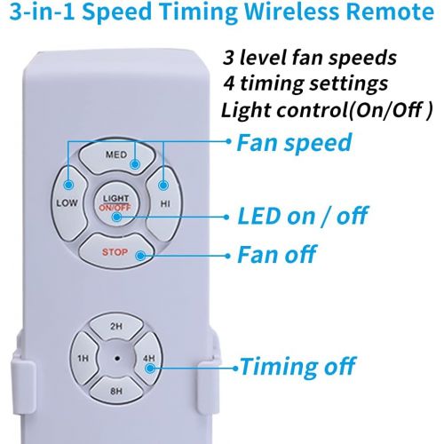  SOCMANDSO Ceiling Fan Remote Control Kit,Fan Light WiFi Controller,Speed Timing Remote Control,Smart Fan for Alexa Enabled Devices… (NO-WiFi)