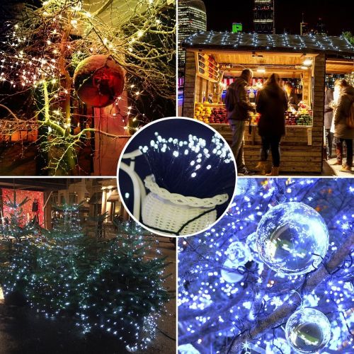  SOCO Outdoor Solar Christmas String Lights Ambiance Lighting 72ft 200 LED Waterproof Solar Fairy Mini String Lights Decoration for Thanksgiving, Patio, Gardens, Homes, Party, Wedding, H