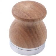 SODIAL 304 Steel Coffee Tamper Dispenser Wooden Handle Espresso 53MM Coffee Machine Powder Hammer