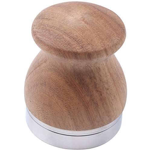  SODIAL 304 Steel Coffee Tamper Dispenser Wooden Handle Espresso 53MM Coffee Machine Powder Hammer