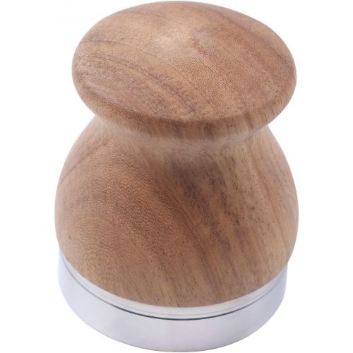  SODIAL 304 Steel Coffee Tamper Dispenser Wooden Handle Espresso 53MM Coffee Machine Powder Hammer