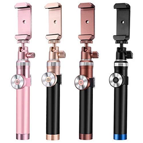  SODIAL Luxury Bluetooth Wireless Selfie Stick Handheld Brushed Metal Monopod Shutter Extendable for iPhone iOSAndroid(Black)