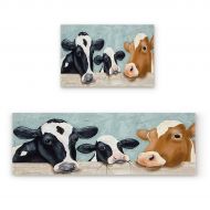 SODIKA Kitchen Rugs Set of 2 Non-Slip Kitchen Floor Mat Bath Rug Machine Washable Doormat Area Runner Rug Set, Cows, 15.7X23.6+15.7X47.2