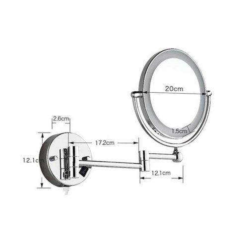  SODKK Led Lighted Wall Mounted Makeup Mirror, 10x/1x Magnification Double-sided 8 Inch Round...