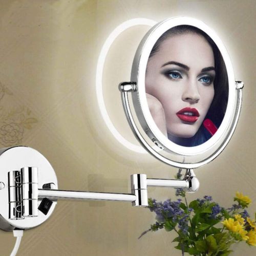  SODKK Led Lighted Wall Mounted Makeup Mirror, 10x/1x Magnification Double-sided 8 Inch Round...