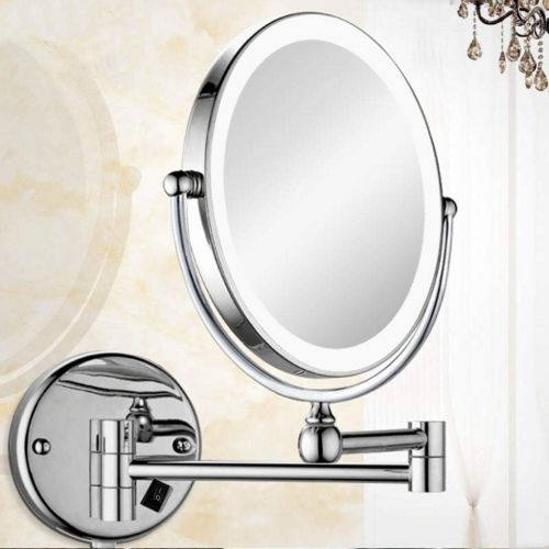  SODKK Led Lighted Wall Mounted Makeup Mirror, 10x/1x Magnification Double-sided 8 Inch Round...