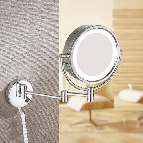  SODKK Led Lighted Wall Mounted Makeup Mirror, 10x/1x Magnification Double-sided 8 Inch Round...