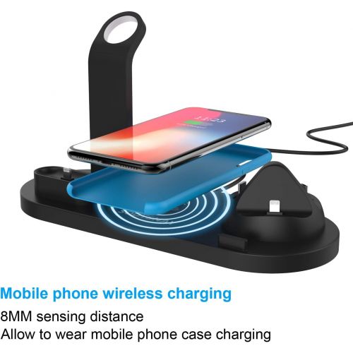  [아마존베스트]SODYSNAY Wireless Charger, 3 in 1 Wireless Charging Dock for Apple Watch and Airpods, Charging Station for Multiple Devices, Qi Fast Wireless Charging Stand Compatible iPhone X/XS/