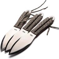 SOG Fling Throwing Knives- 3 Pack Balanced Throwing Knife Set with 2.8 Inch Steel Blades and 7 Feet Paracord Wrapped Handles- Black (FX41N-CP)