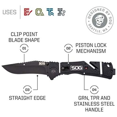  [아마존베스트]SOG Pocket Rescue Knife - Trident Elite Tactical