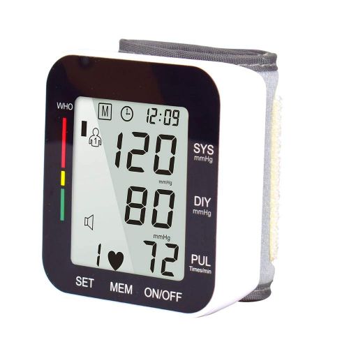  SOGG Blood Pressure Monitor for Home Wrist Blood Pressure Monitor Digital Sphygmomanometer Heart Rate Pulse 2 User Modes Each with 99 Memory Capacity,Black