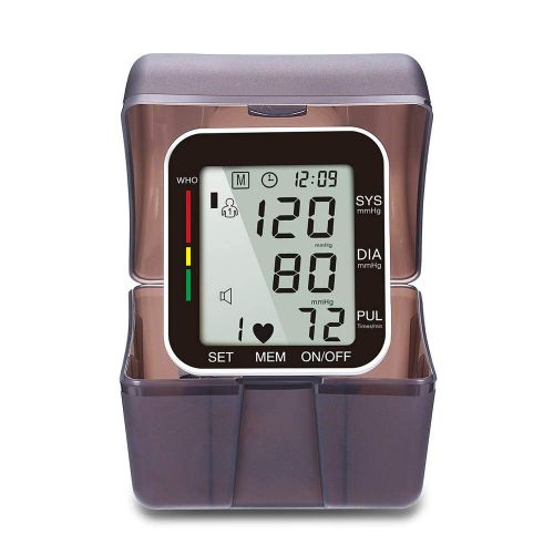  SOGG Blood Pressure Monitor for Home Wrist Blood Pressure Monitor Digital Sphygmomanometer Heart Rate Pulse 2 User Modes Each with 99 Memory Capacity,Black