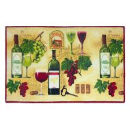 SOHO Kitchen Rug Anti-Slip Mat With Wine Theme, 18 x 28 Inches Rectangle