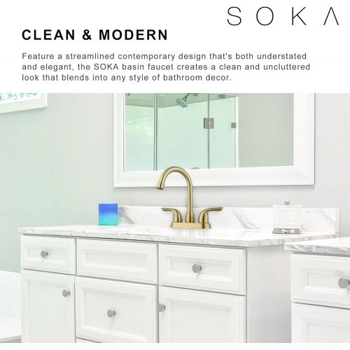  SOKA SK18001AR, Bathroom Faucet, Gold