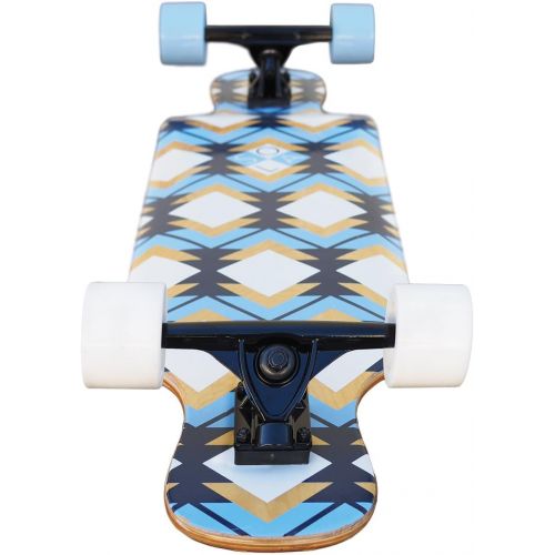  SOLA Bamboo Premium Graphic Design Complete Longboard Skateboard - 36 to 38 inch