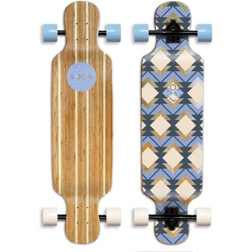  SOLA Bamboo Premium Graphic Design Complete Longboard Skateboard - 36 to 38 inch