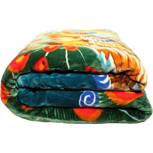  Solaron Peacock Queen Blanket, Blue