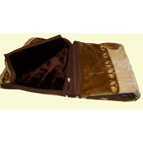  Solaron King Two-Ply Golden Floral Mink Blanket