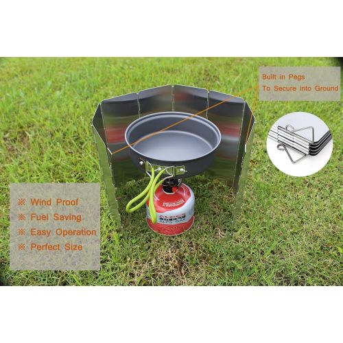  SOLEADER Tall Stove Windscreen Lightweight Compact Folding Camp Stove Windshield 10 Plates