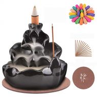 인센스스틱 SOLEJAZZ Backflow Incense Burner Waterfall Incense Holder for Home Decor Aromatherapy Ornament with 120 Incense Cones