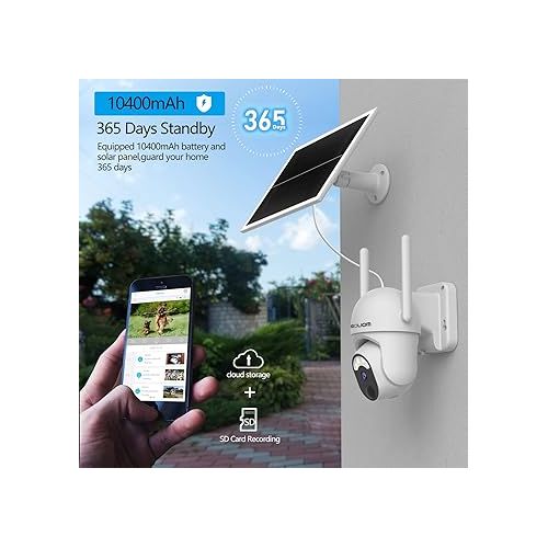  SOLIOM Solar Security Cameras Wireless Outdoor Battery Powered Mini Camera Pan Tilt 355°View with 1080p Night Vision,Spotlight PIR Motion Sensor,2-Way Talk, S40 WiFi