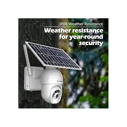  SOLIOM S800C-4G LTE Cellular Security Camera Outdoor,Pan Tilt 360° View 1080p Wireless Solar Powered, Spotlight Color Night Vision, 2 Way Talk,PIR Motion Detection