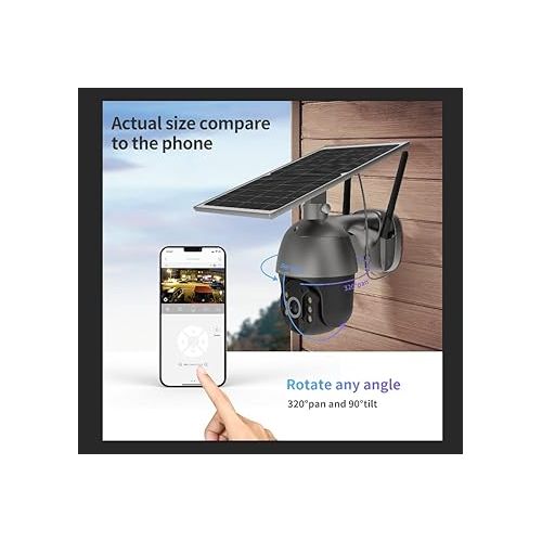  SOLIOM S600 3G/4G LTE Outdoor Solar Powered Cellular Security Camera Wireless,Pan Tilt 360°View Spotlight,1080p Night Vision,2 Way Talk,PIR Motion Sensor,No Wifi, US Version