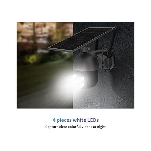  SOLIOM S600 3G/4G LTE Outdoor Solar Powered Cellular Security Camera Wireless,Pan Tilt 360°View Spotlight,1080p Night Vision,2 Way Talk,PIR Motion Sensor,No Wifi, US Version