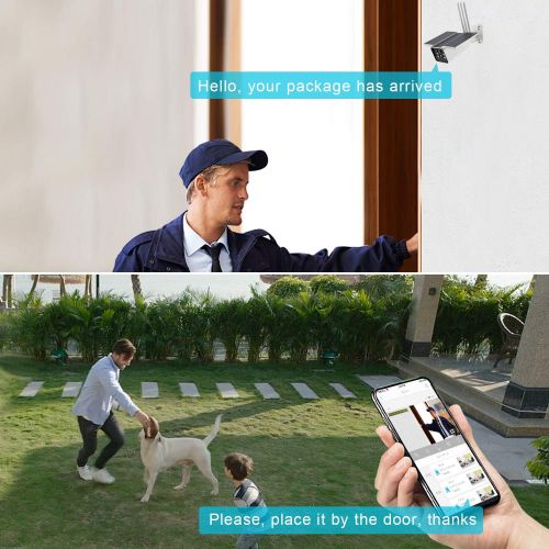  [아마존베스트]SOLIOM S90 Wireless Security Camera Outdoor Solar Battery Powered,1080P Wireless IP Home Camera with Night Vision, Two-Way Audio and Accurate Motion Detection