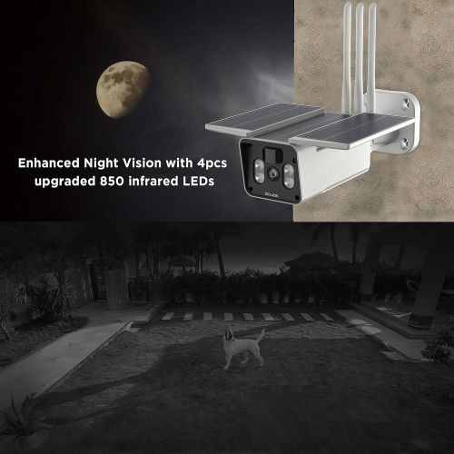  [아마존베스트]SOLIOM S90 Wireless Security Camera Outdoor Solar Battery Powered,1080P Wireless IP Home Camera with Night Vision, Two-Way Audio and Accurate Motion Detection