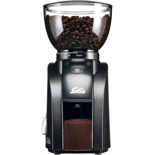  Solis Scala Zero Static Coffee & Espresso Grinder, Black/Black