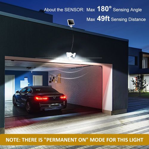  [아마존 핫딜]  [아마존핫딜]SOLLA 950LM Bewegung Sensor Solar Sicherheitslicht, 5000K Tageslicht, Doppelkopf Multi-Winkel justierbar, kompaktes modisches Design fuer Garage, Garten, unzureichender Sonnenschein