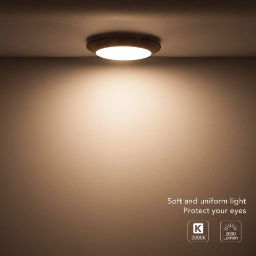  Bronze Dimmable LED Disk Light,SOLLA 13 Flush Mount Ceiling Light Fixture LED Downlight,28W 2000LM (220W Equiv.) 3000K Warm White Low Profile Indoor Round Light,Energy Star,Install