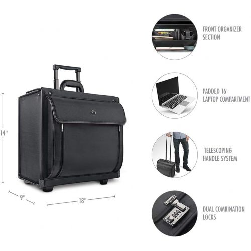  SOLO Solo Herald 15.6 Inch Rolling Laptop Catalog Case with Dual Combination Locks