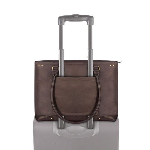  SOLO Jay 15.6 Inch Leather Laptop Carryall Tote, Espresso