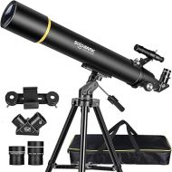 Telescopes for Adults Astronomy, 80mm Aperture 900mm Professional Refractor Telescope for Kids & Beginners, Compact and Portable Travel Telescopio with Carrying Bag