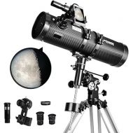 Telescope 130EQ Newtonian Reflector Telescopes for Adults, Professional Telescopes for Adults Astronomy, Comes with 1.5X Barlow Lens Smartphone Adapter & 13% T Moon Filter