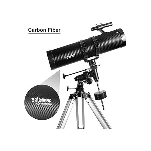  Telescope 130EQ Newtonian Reflector Telescopes for Adults, Professional Telescopes for Adults Astronomy, Comes with 1.5X Barlow Lens Smartphone Adapter & 13% T Moon Filter