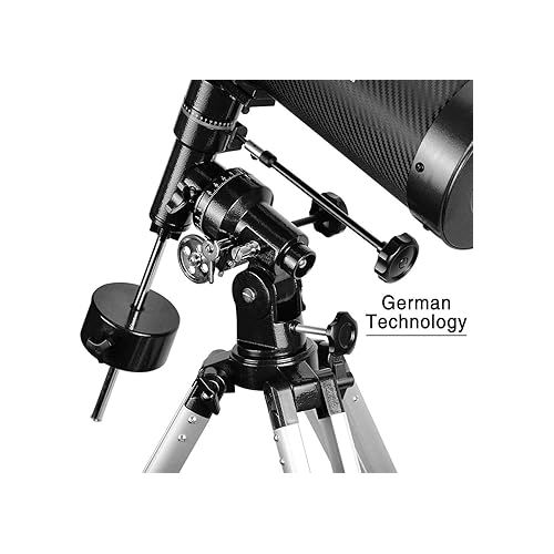  Telescope 130EQ Newtonian Reflector Telescopes for Adults, Professional Telescopes for Adults Astronomy, Comes with 1.5X Barlow Lens Smartphone Adapter & 13% T Moon Filter