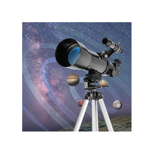  Telescope for Kids and Beginners - 70mm Apeture 400mm AZ Mount Telescopes for Adults - Good Partner to View Moon and Planet - Come with a Smartphone Adapter with 1.5X Barlow Lens and Adjustable Tripod