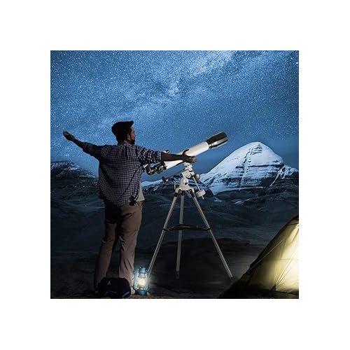  Telescopes for Adults, 70mm Aperture and 700mm Focal Length Professional Astronomy Refractor Telescope for Kids and Beginners - with EQ Mount, 2 Plossl Eyepieces and Smartphone Adapter