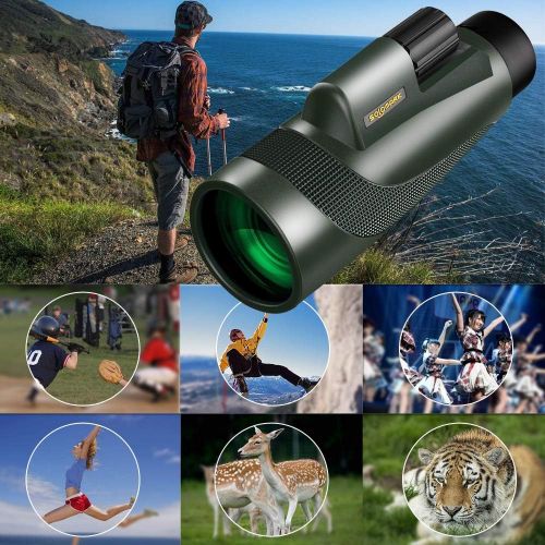  [아마존 핫딜] SOLOMARK 12x50 High Power Monocular and Quick Phone Adapter Holder - Bright and Clear Single Hand Focus - For Bird Watching Camping Travelling or Watching Wildlife